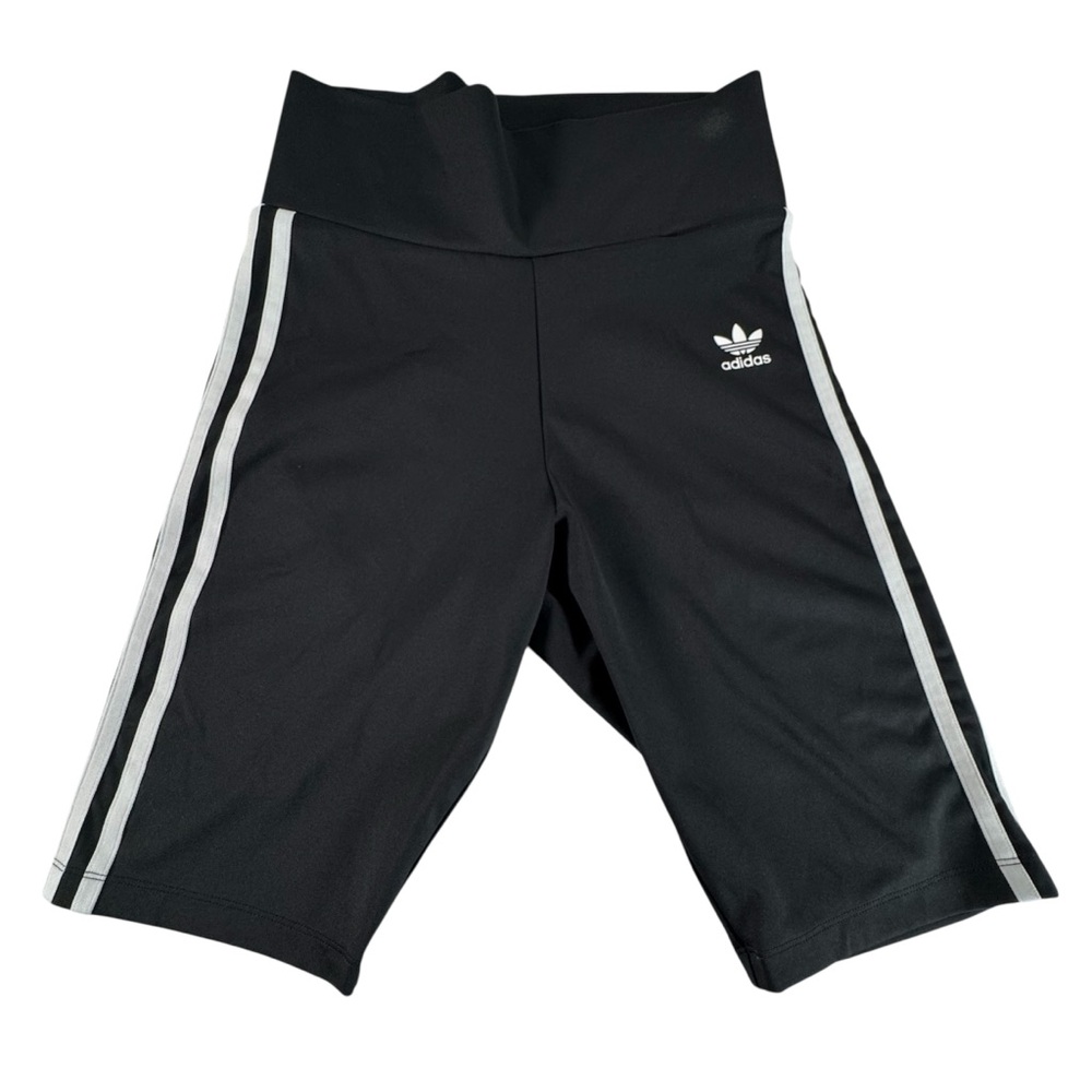 Adidas Originals Womens Biker Shorts High Waisted Black And White Size S